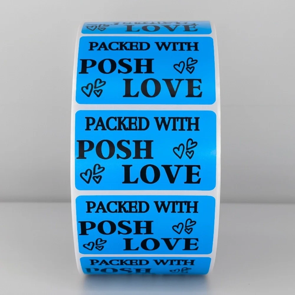 Packed With Posh Love Stickers | Purple Labels for Poshmark Packaging
